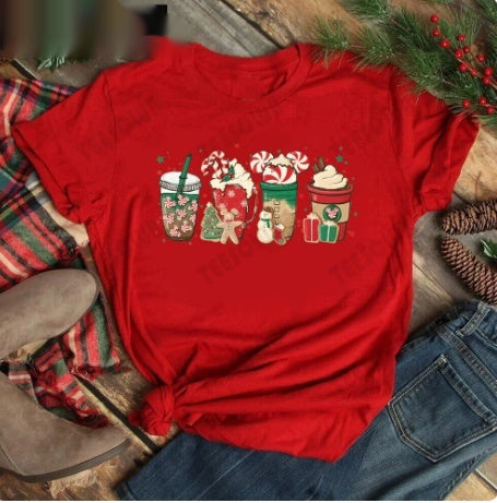 Joyeux T-shirt casual féminin de Noël