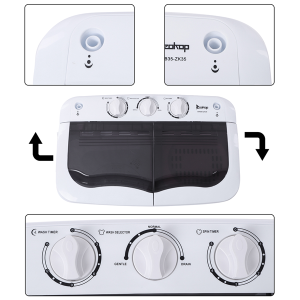 XPB35-ZK35 14,3lbs Machine semi-automatique de lavage du couvercle gris