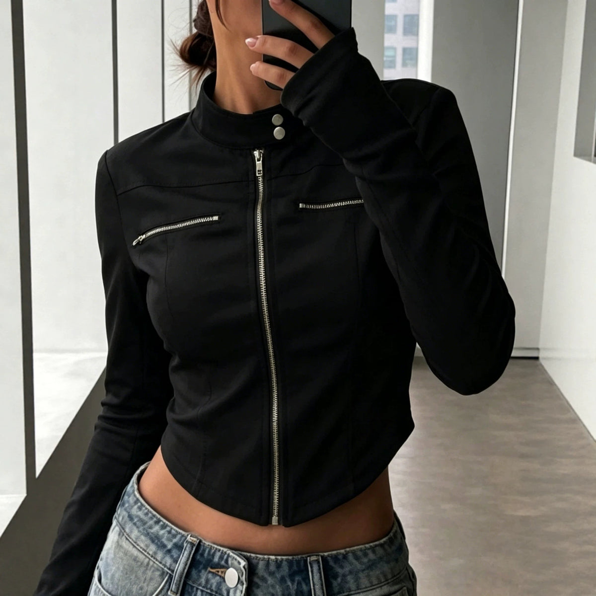 Veste de sport Outwear Figure-flattering Top Asymétrique Design