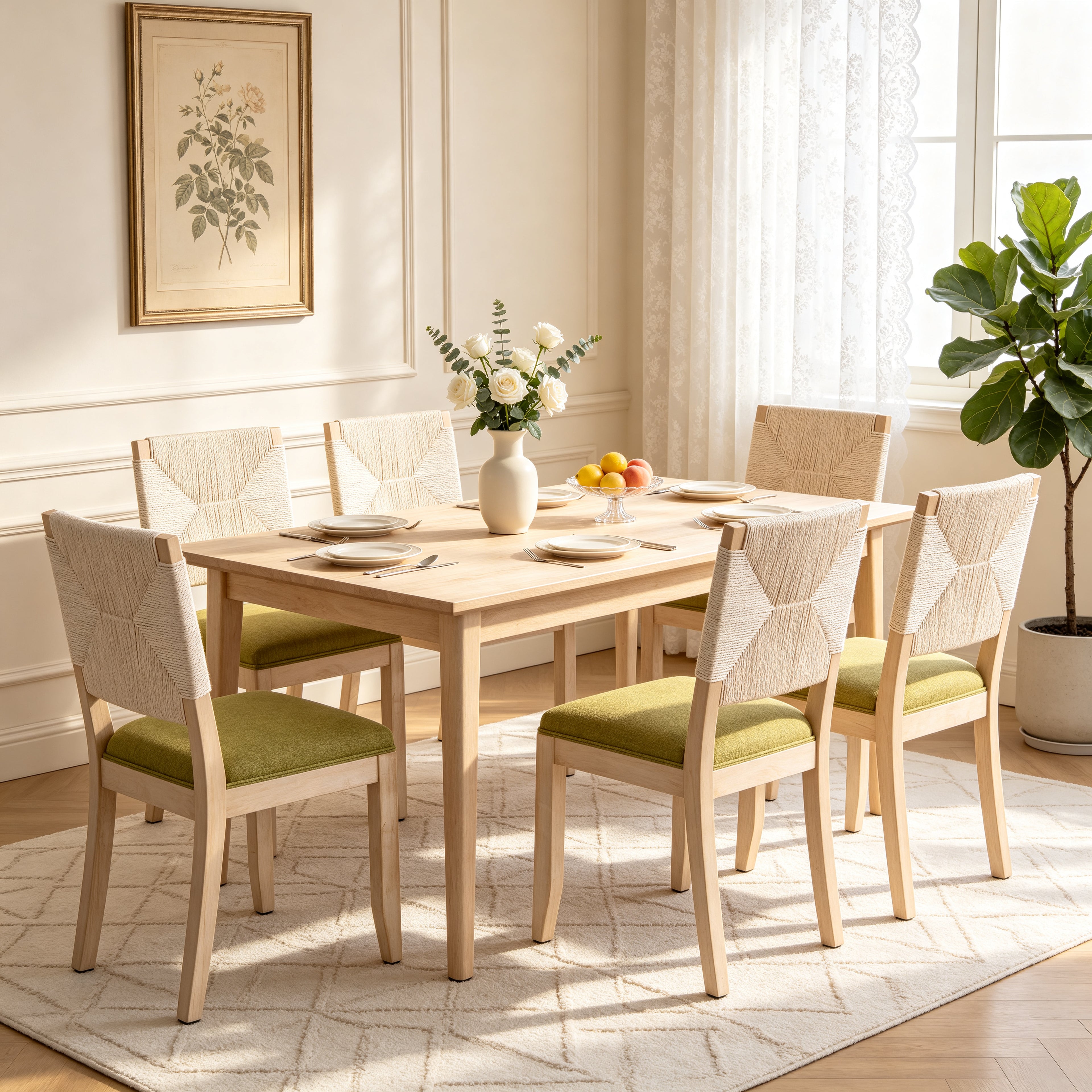 Chaises à manger à la campagne française Ensemble de 2