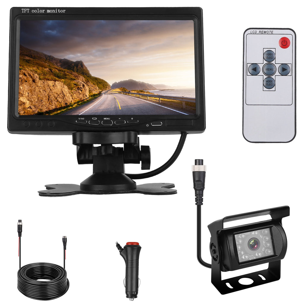 Caméra de sauvegarde d'écran 1Pc 7In Kit de moniteur de vision arrière du véhicule IP67
