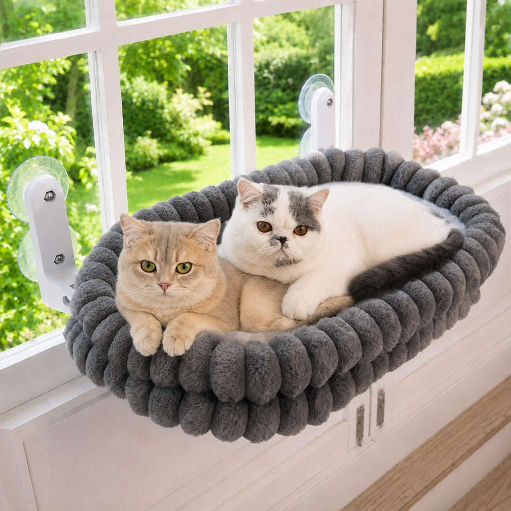 Perche de fenêtre de chat Cloud pour les chats intérieurs Hamac lit pliable Coussin réversible amovible W