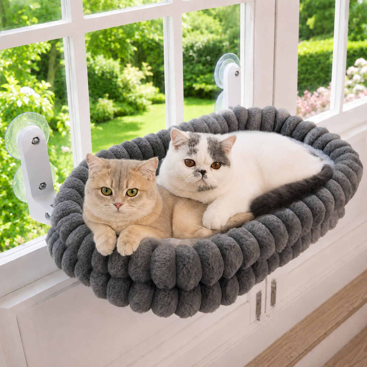 Perche de fenêtre de chat Cloud pour les chats intérieurs Hamac lit pliable Coussin réversible amovible W