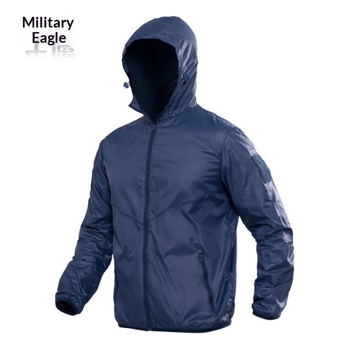 Séchage rapide Camouflage Skin Suit Tactical Hooded Outdoor Windbreaker avec desi respirant