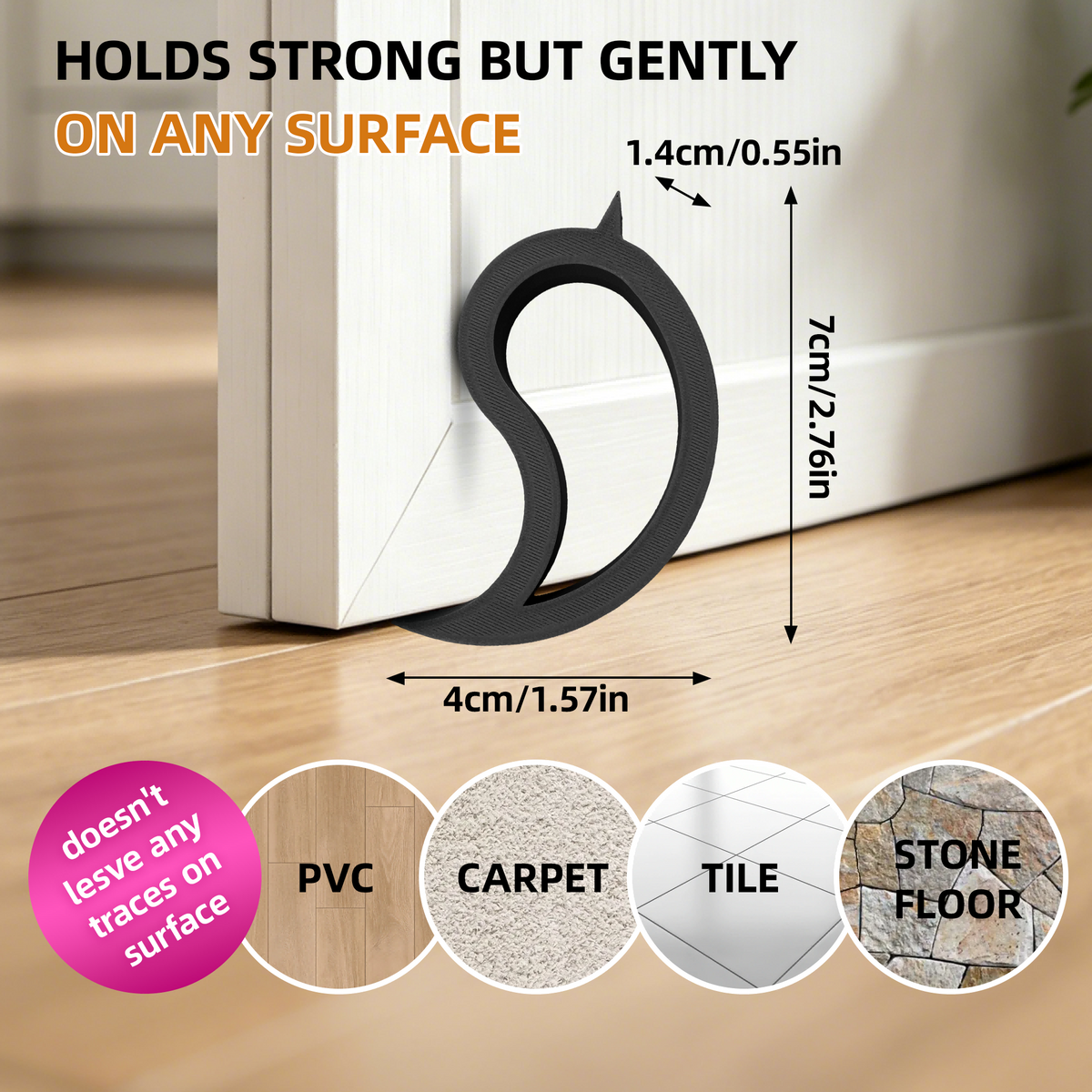 2PCS 3D imprimé ensemble de bouchon de porte flexible