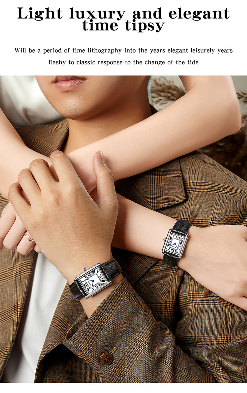 Roman Scale Couple Mode Imperméable Montre