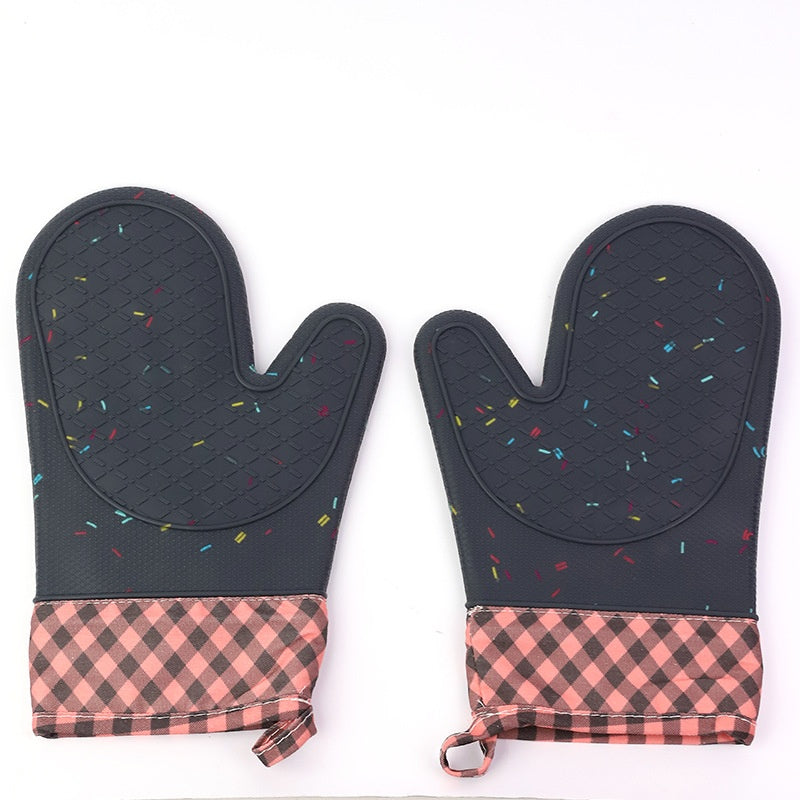 Gants isolants en silicone Gants de cuisine antidérapants résistant à la chaleur à deux doigts