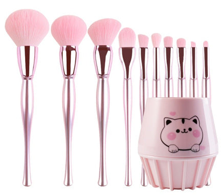Large 10-piece soft anti-static makeup brush set
