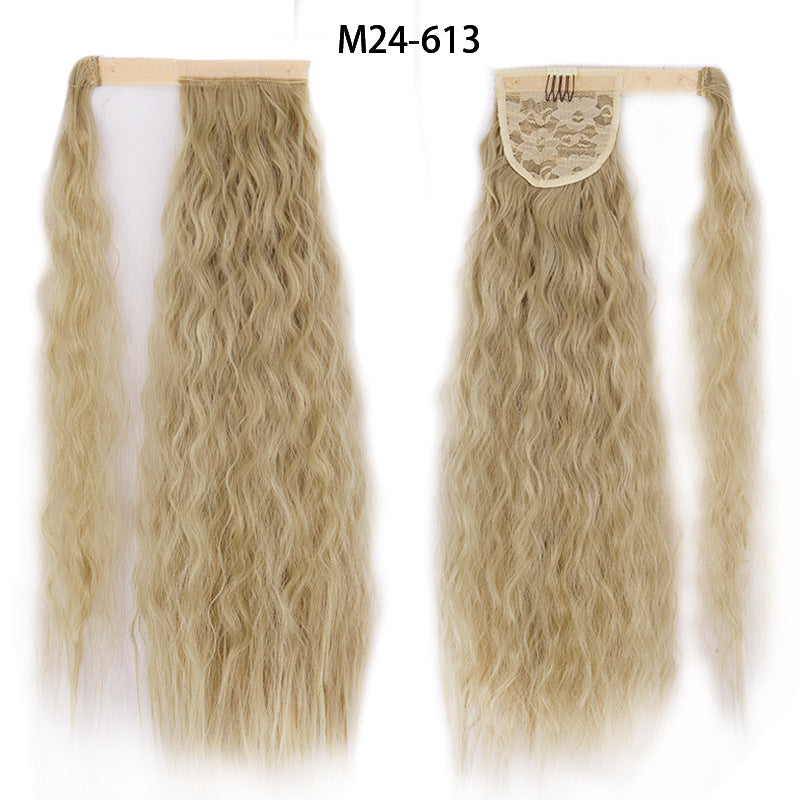Ponytail Perruque Eau Wave Velcro Bande chimique fibre haute température soie