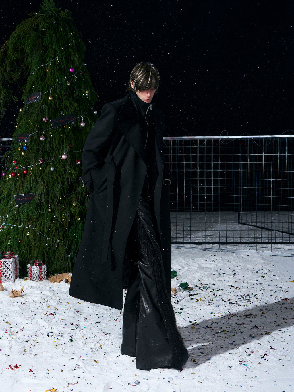 Homme Collier noir Stand-Up Quilté épais Faux Suede Coat