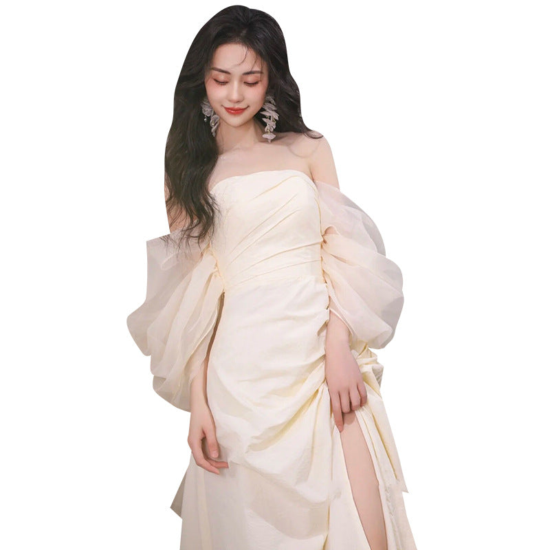 Tube Top léger robe de mariage Mariée Simple Long