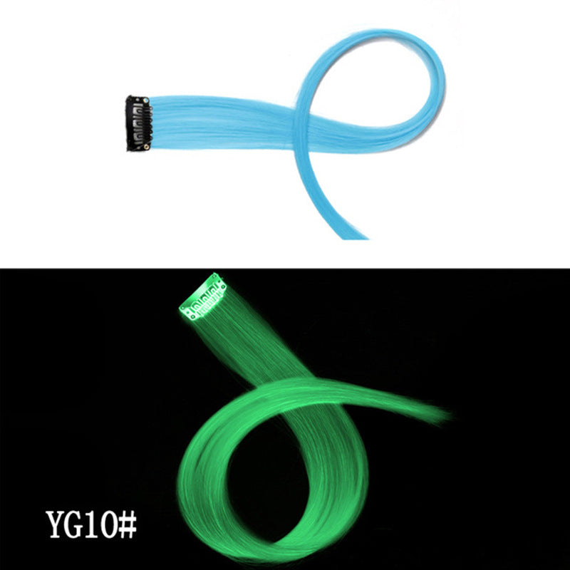 Clip bricolage lumineux - Cheveux lumineux en cheveux sans trace 50 CM couleur arc-en-ciel