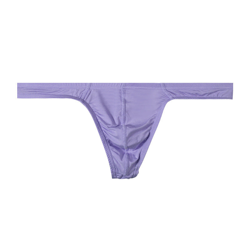Hommes confortable respirant couleur solide faible taille T-back
