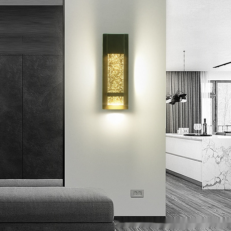 Moderne Minimalist Outdoor Imperméable lumière murale en cristal