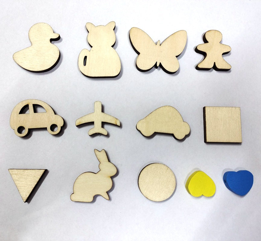 Diy Wood Chip Graffiti Accessoires peints à la main Réveil Horloge Gear Development Intelligence