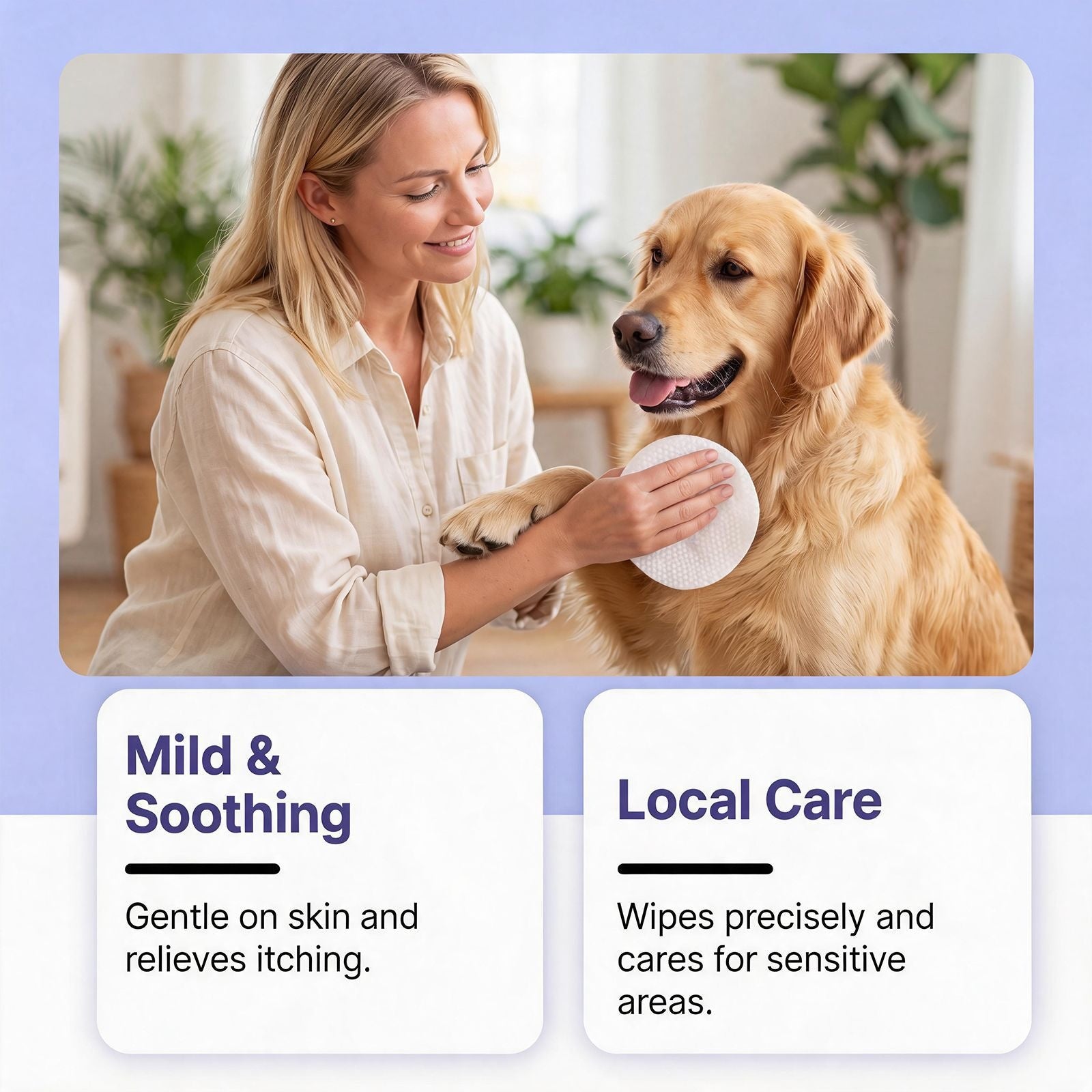 Wipes apaisantes pour peau de chien