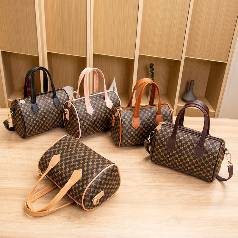 Sac à main imprimé retro couleur-bloc pour femmes