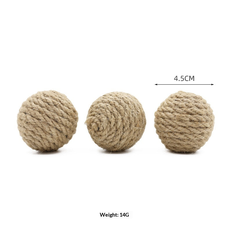 Balle de corde de chanvre animal 45 Cm de couleur naturelle tissée