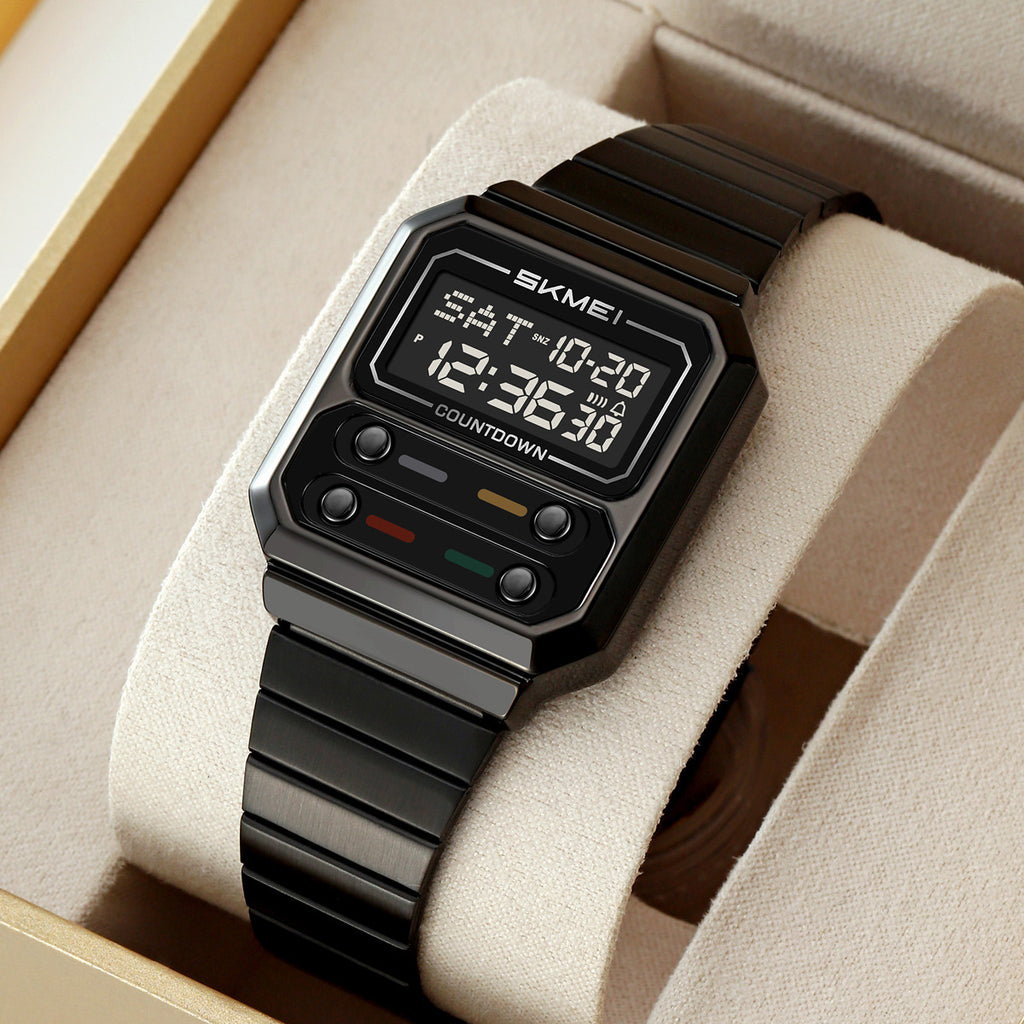 Montre numérique multifonctionnelle rétro homme