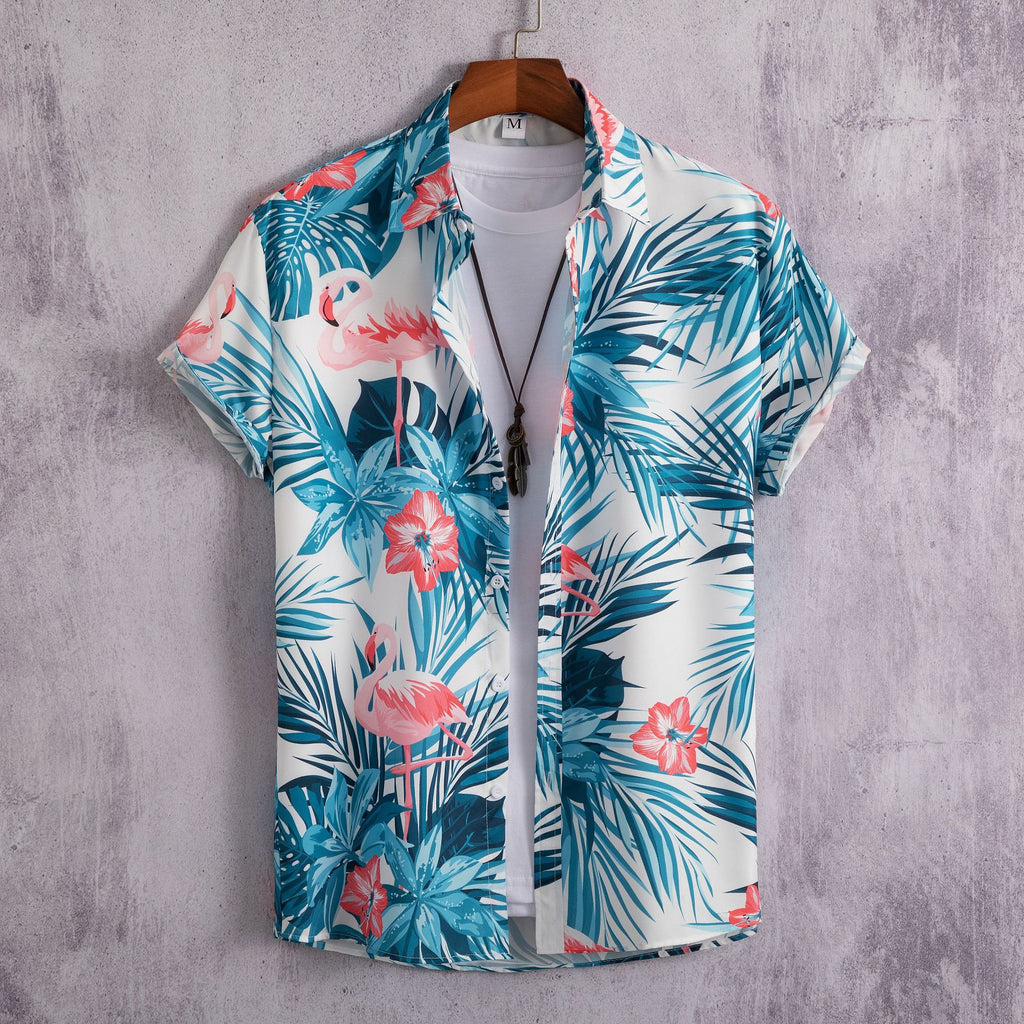 Chemise homme manches courtes Impression numérique 3D Hawaiian Trendy Cardigan Shirt