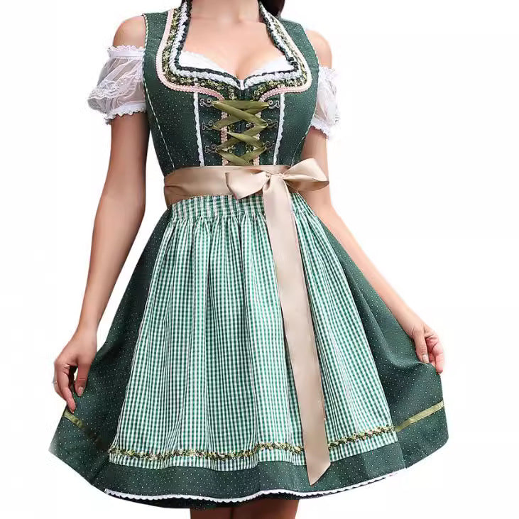Halloween Maid Uniforme Barpool Femmes sexy Mini robe Dirndl