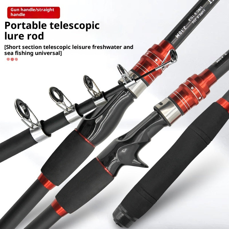 Poignée de bobine simple Spinning Rod de pêche avec une poignée droite et une bobine de baitcasting