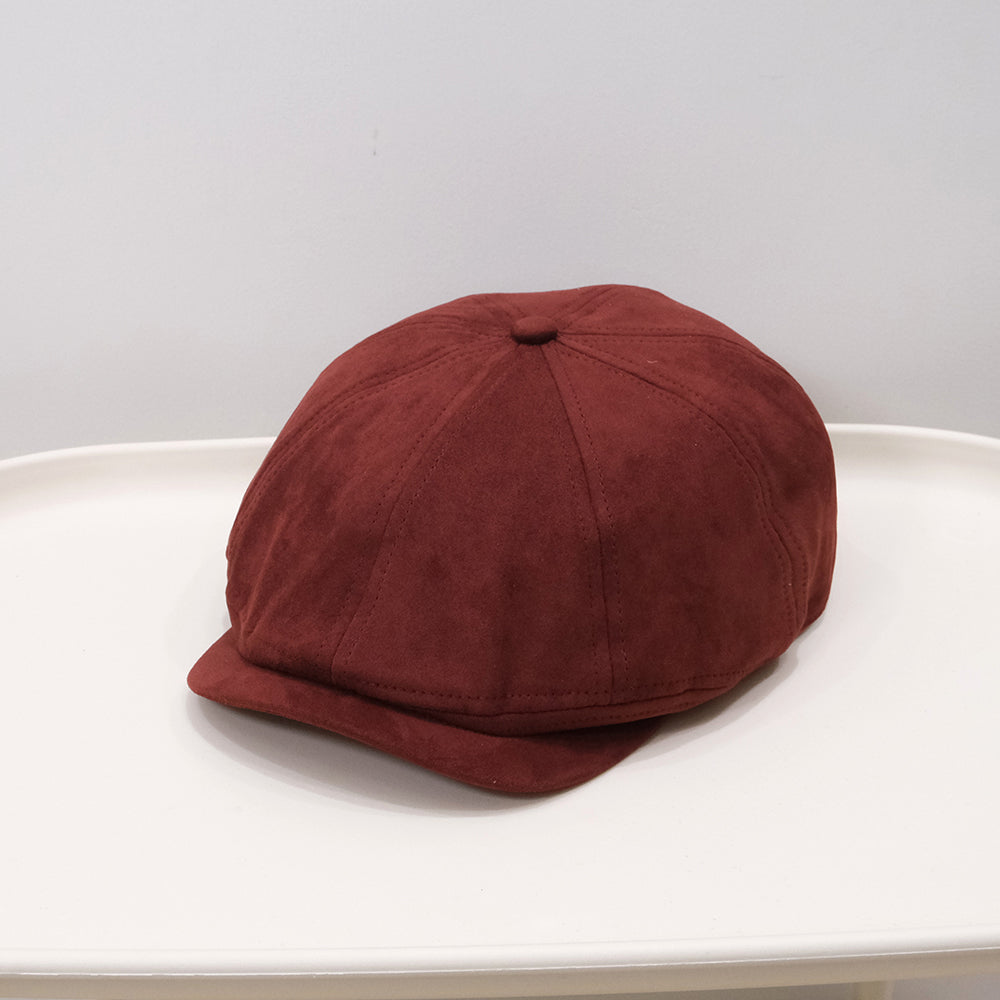 Vintage Mode Automne-hiver Versatile Brossé Octagonal Chapeau en avant Brimmed avec Anglais