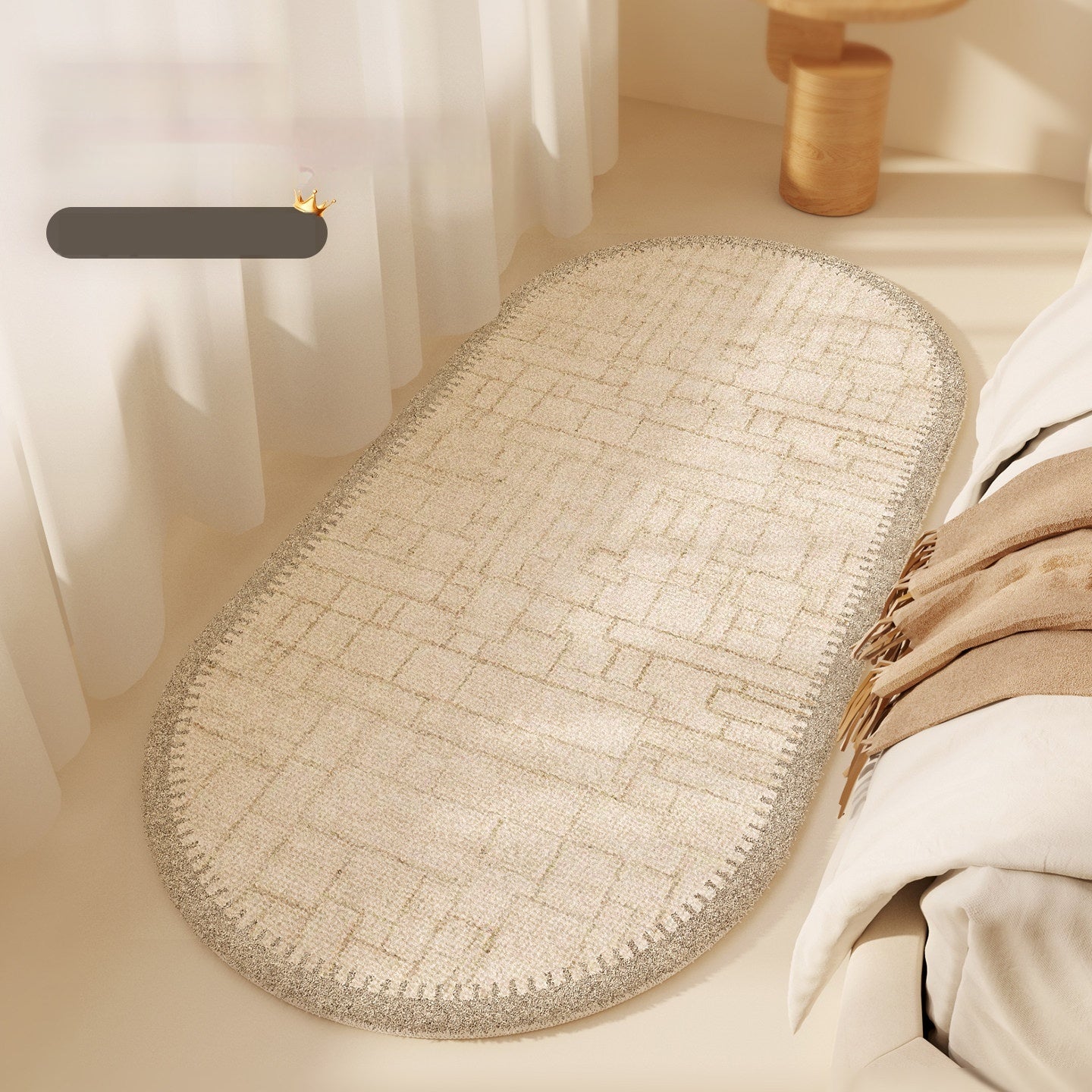 Tapis de chambre à coucher de style crème légère