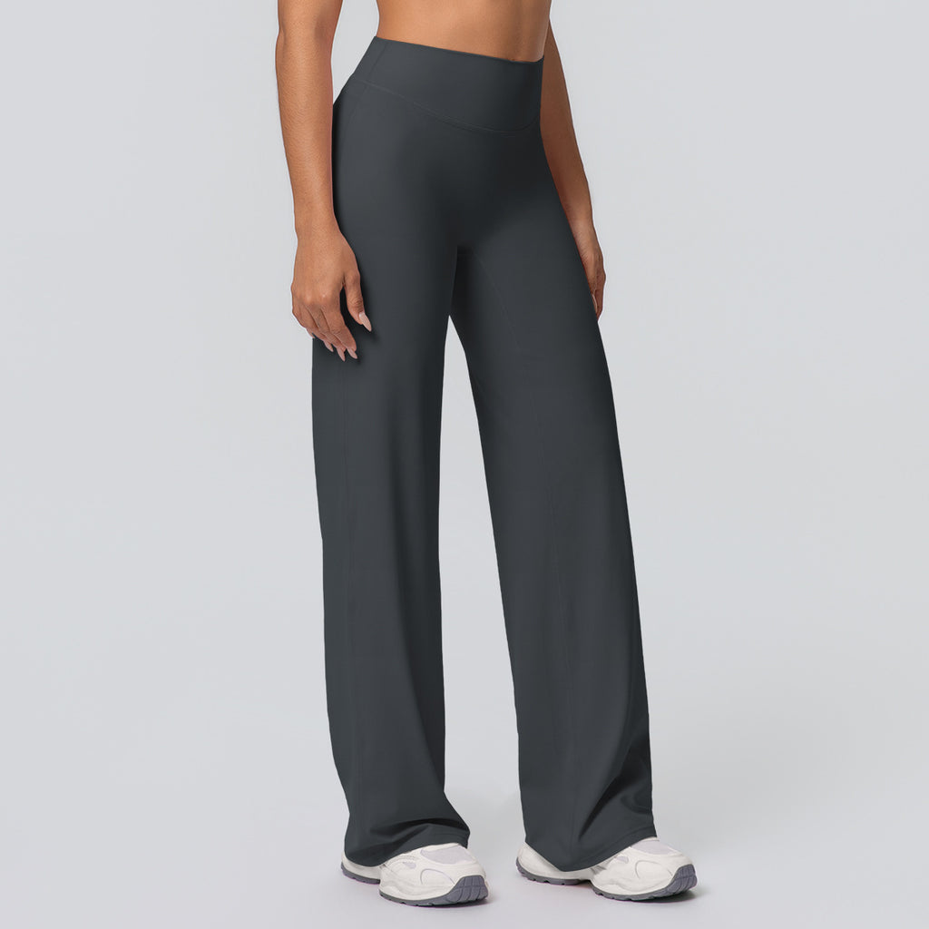 Pantalon de yoga en couleur solide, taille haute C'est un coup de pied