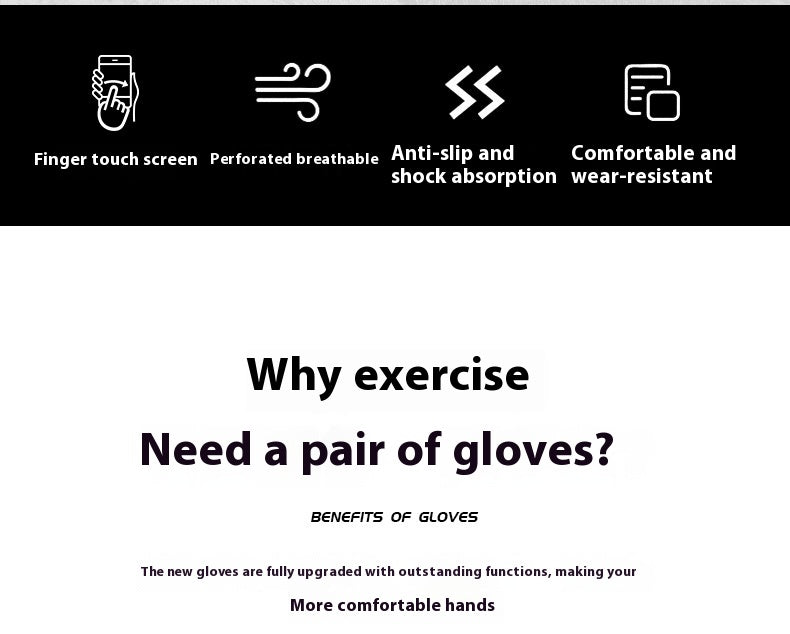 Gants de fitness antidérapants sport écran tactile