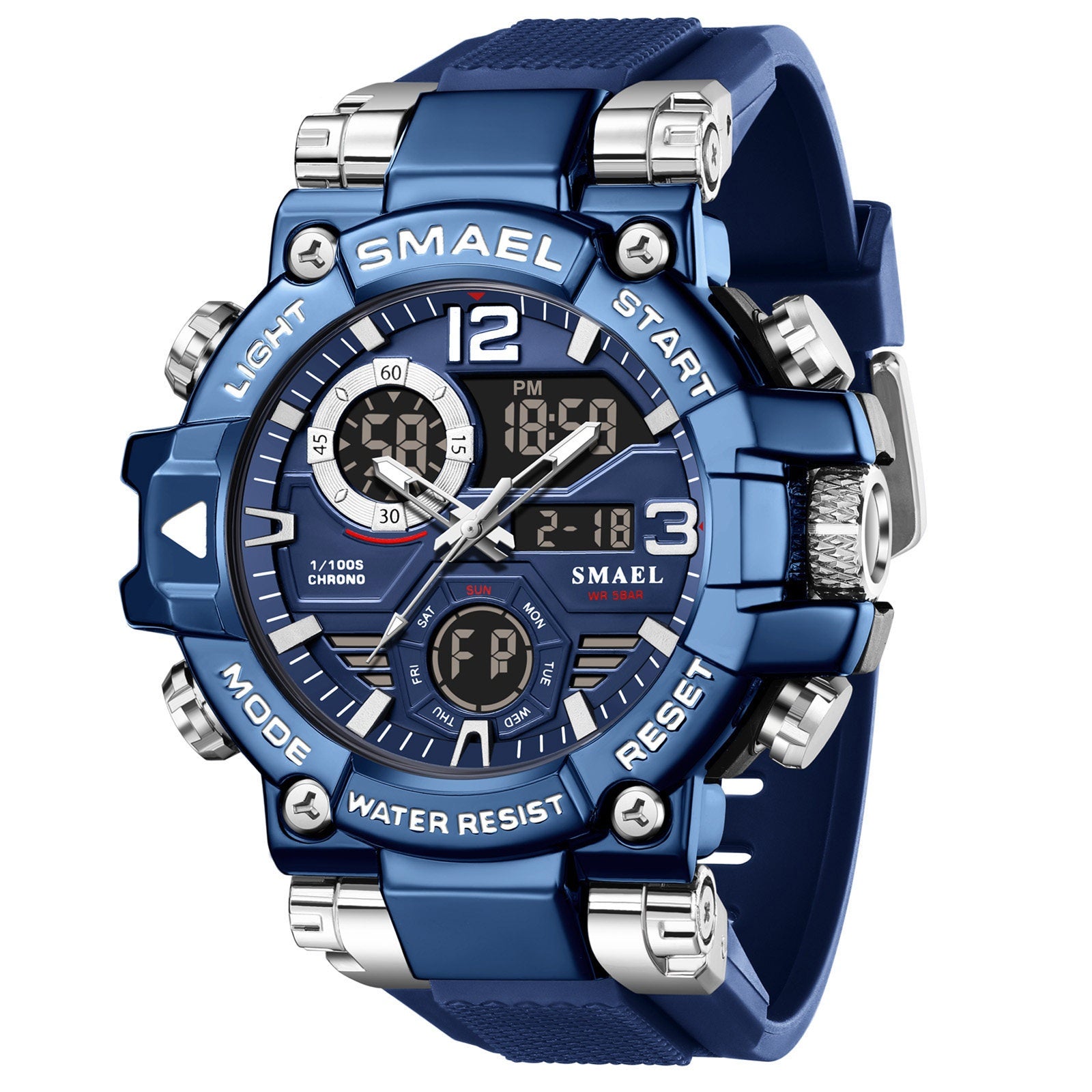 Homme Alliage Multicolore Multi-Function Dual-Display Sports Watch