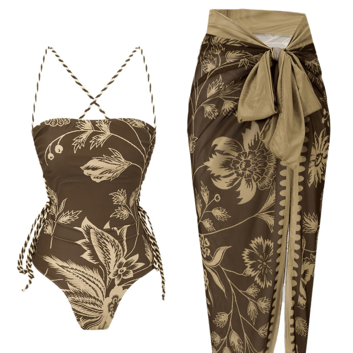 Ensemble de maillot de bain et robe de plage pour femmes