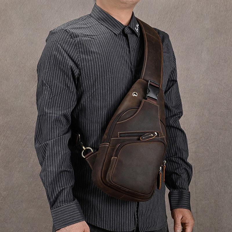 Sac transdermique vintage en cuir de vache