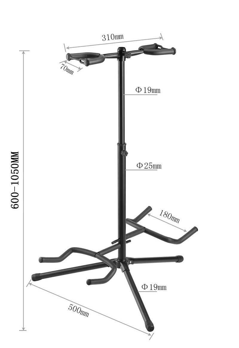 Support vertical à double tête réglable pour guitare