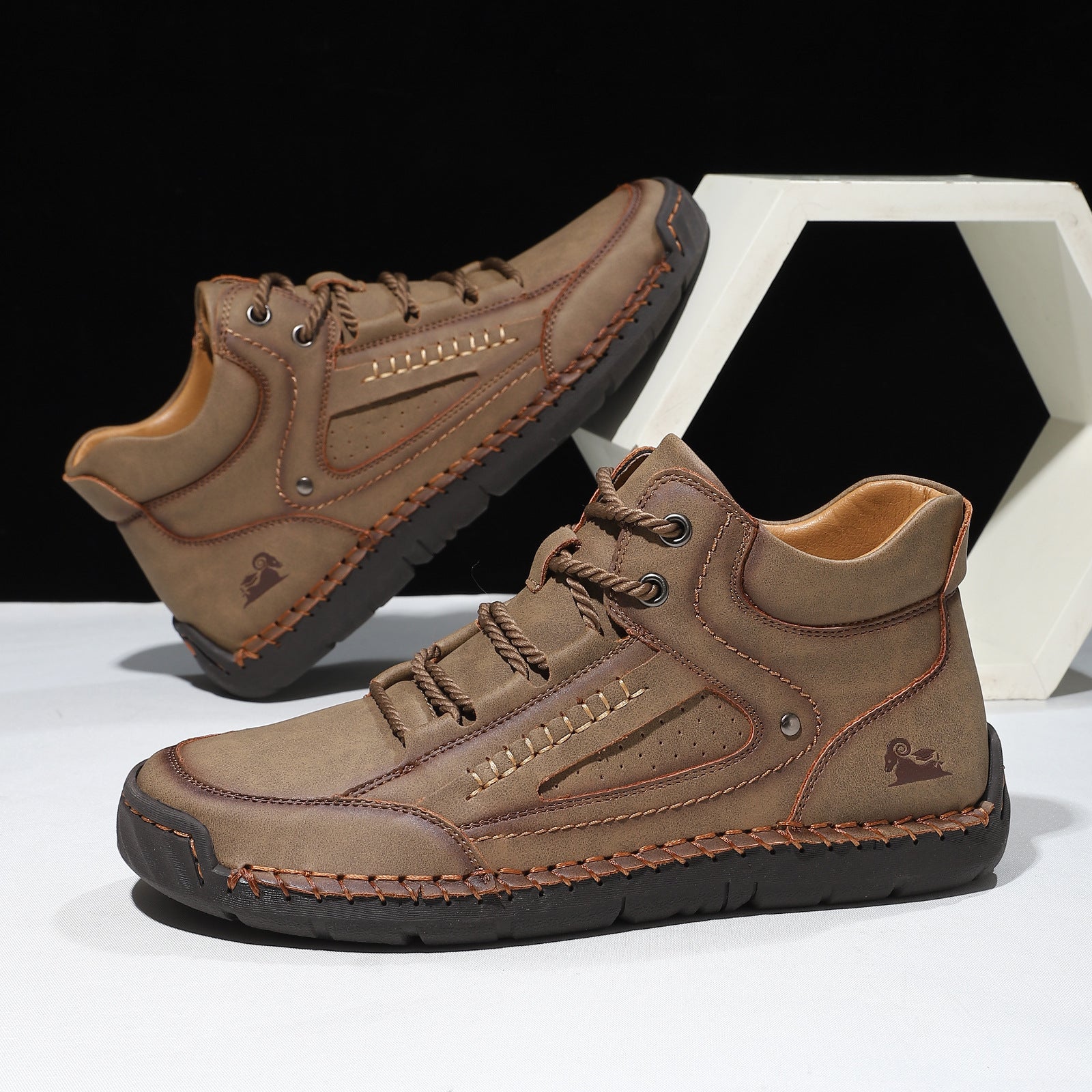Hommes Confortable et respirant Chaussures haut-top à lacets plats