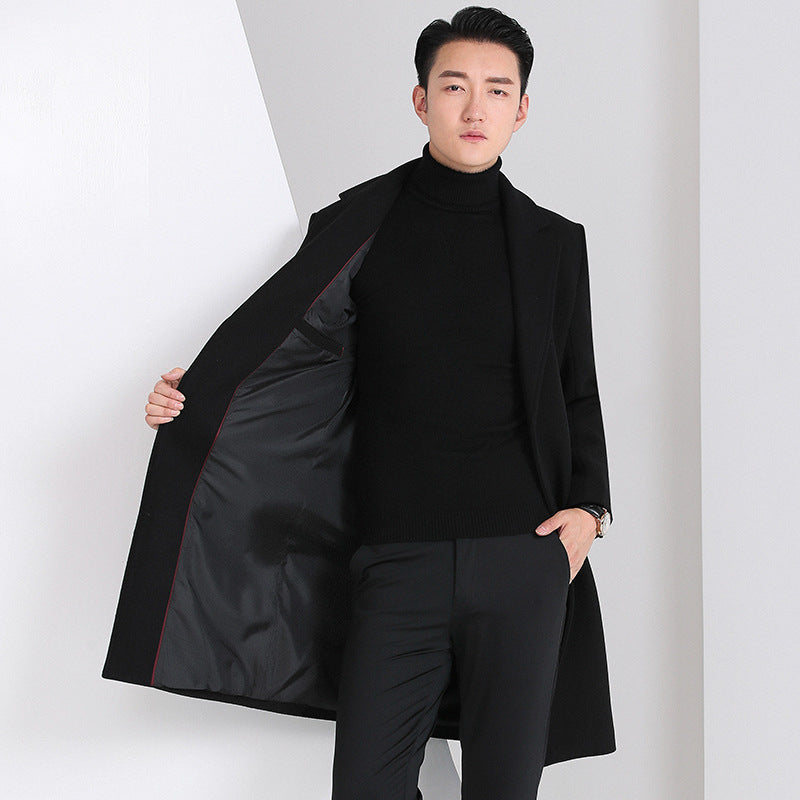 Manteau de laine mi-longueur pour hommes