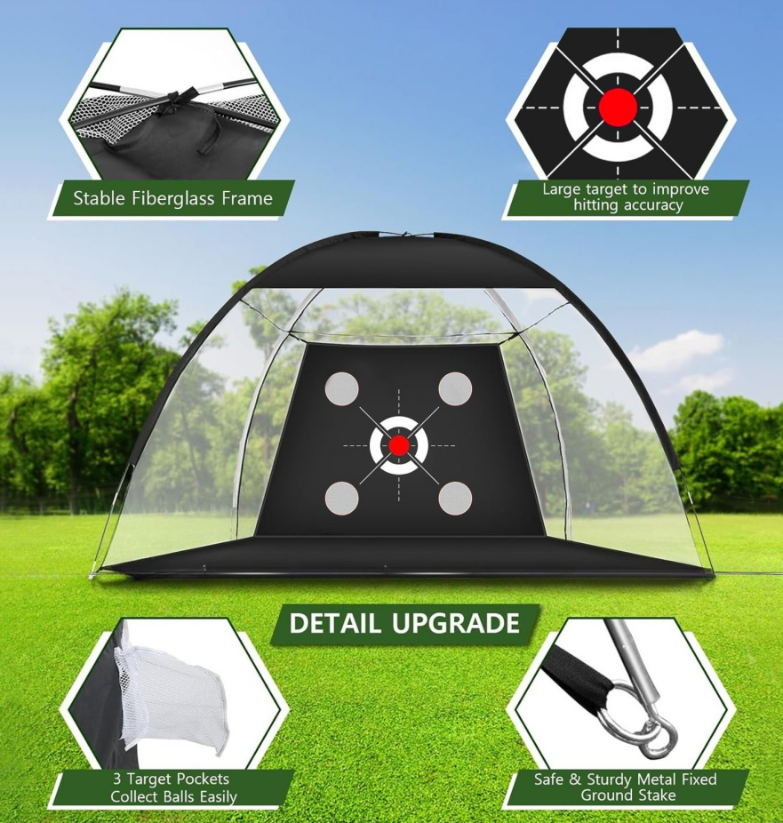 10x7ft Golf pratique Net Hitting Aid entraînement conduite saut à l'intérieur