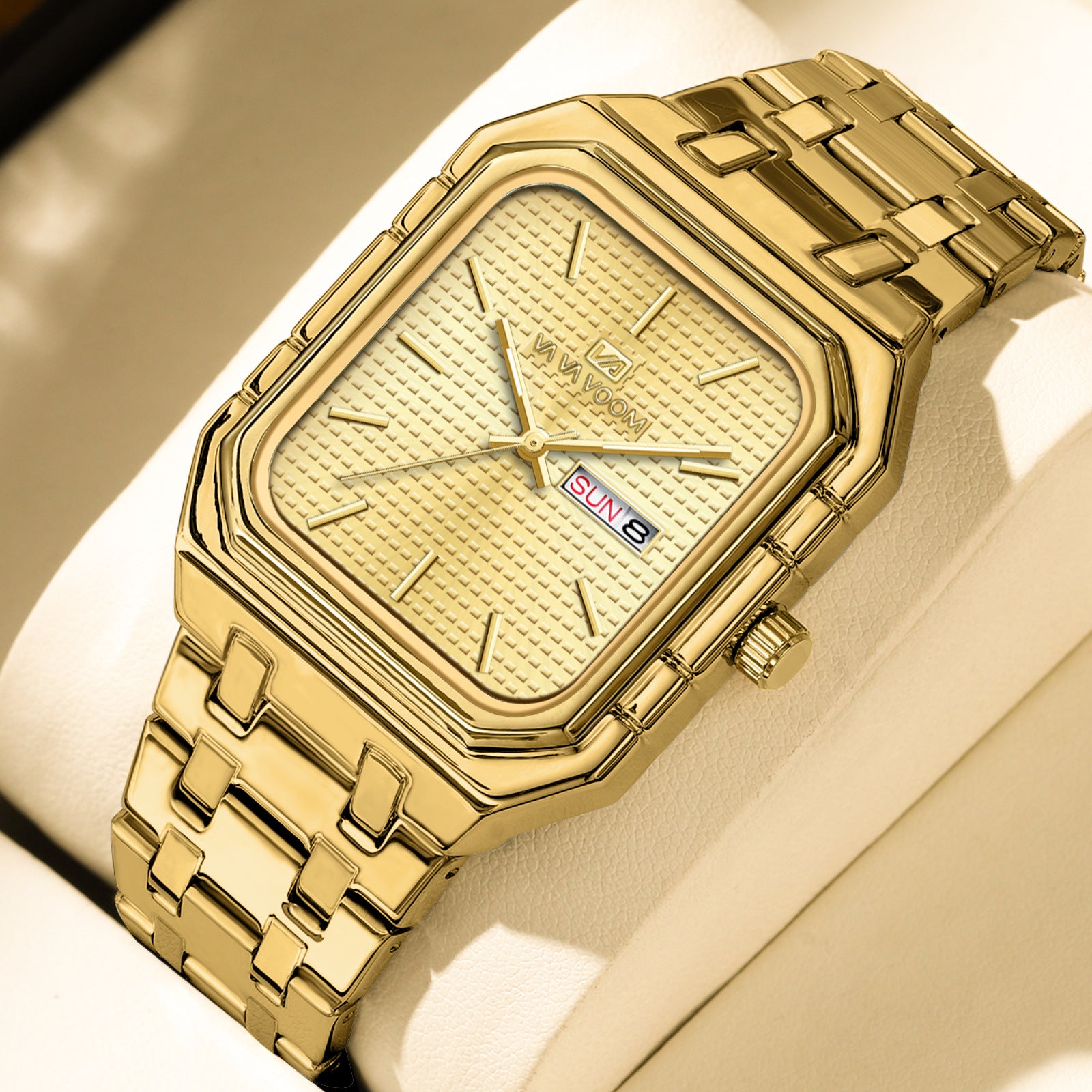 Homme Casual Élégant montre carrée lumineuse