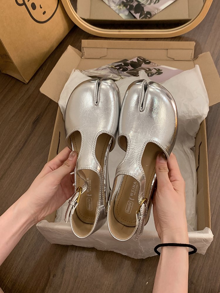 Summer Minimalist Flat Split Toe Mary Jane Chaussures Pour Femmes