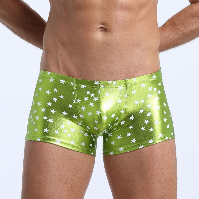 Boxer en cuir breveté pour hommes
