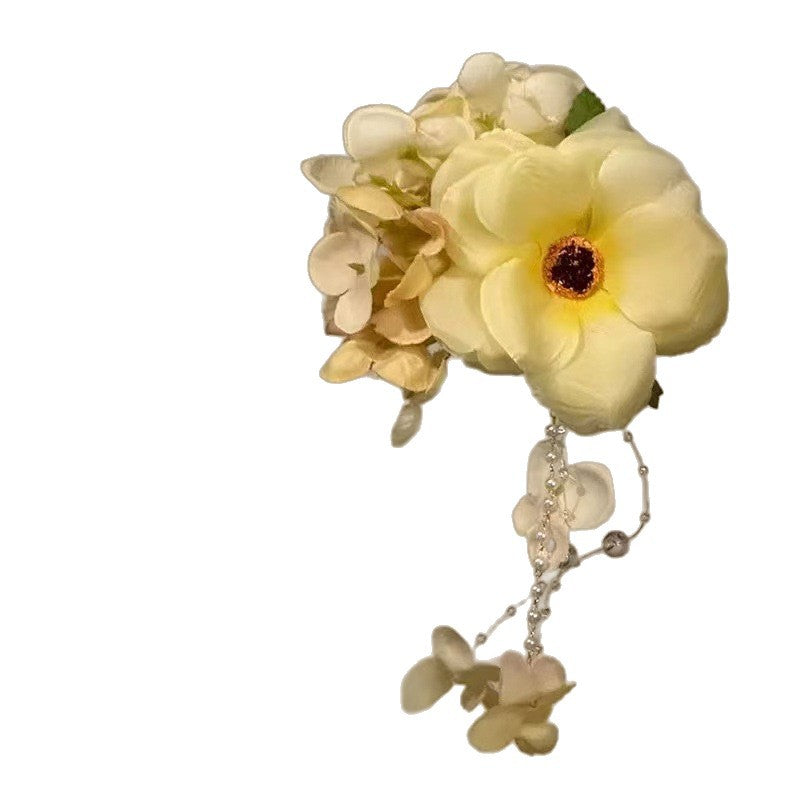 Super Fée Pure Desire Jaune Atmosphere Pearl Linglan Tassel Side Clip Hair Accessoires
