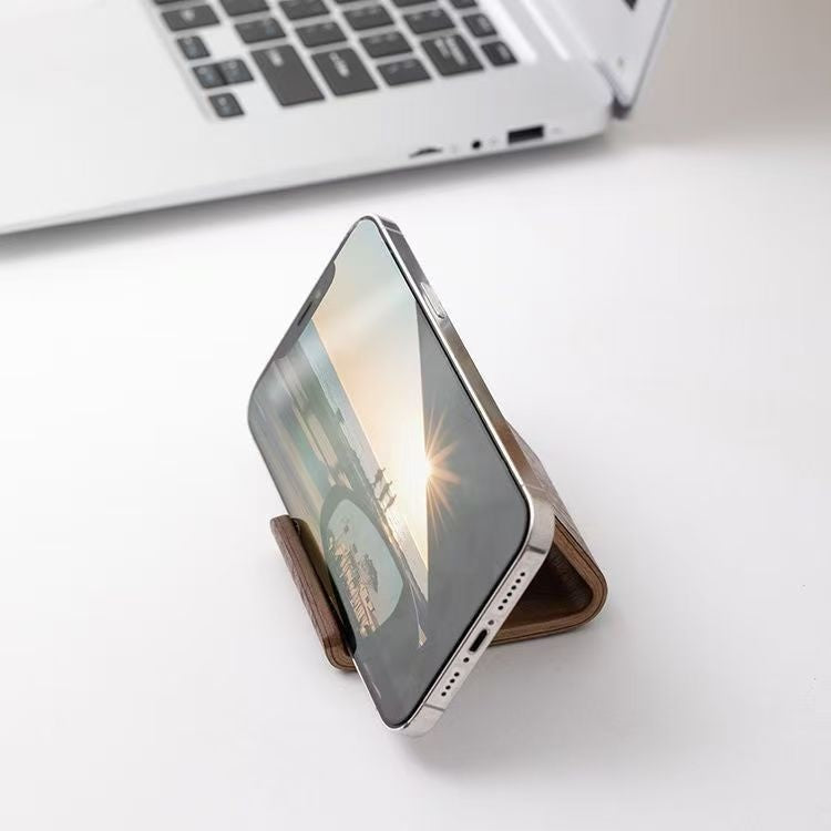 Walnut Lazy Wooden Portable Cell Phone Stand