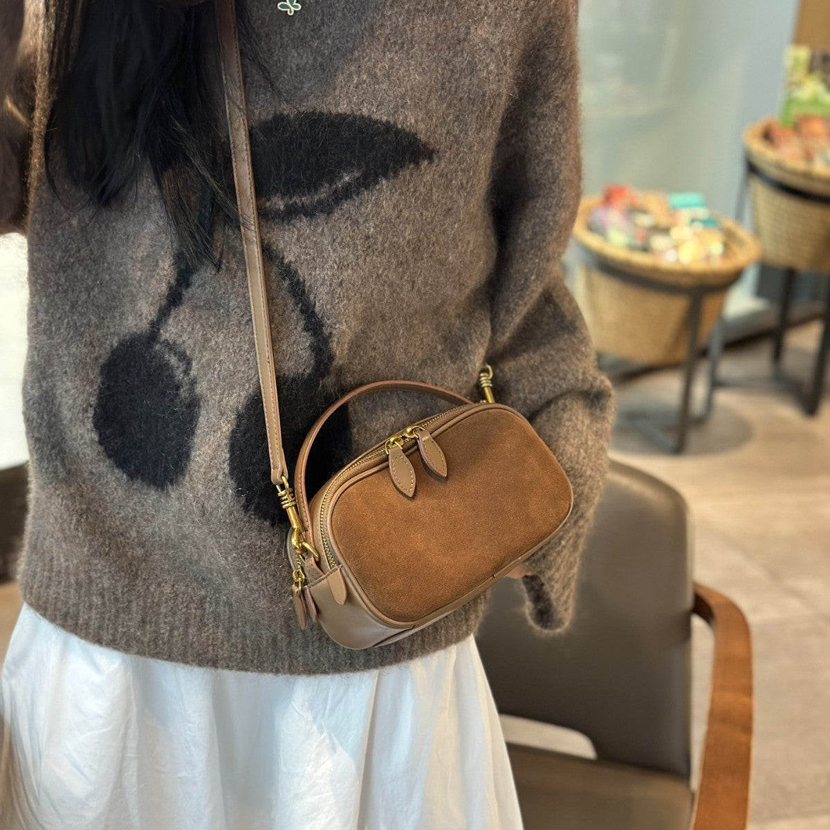 Sac camera Matte Cowhide personnalisable et sac de bowling