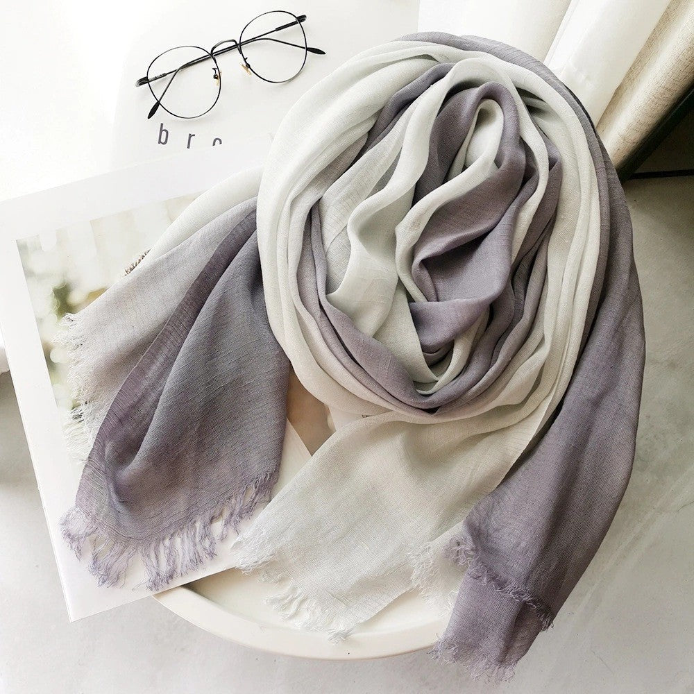 Grande écharpe douce chaud en coton Tassel