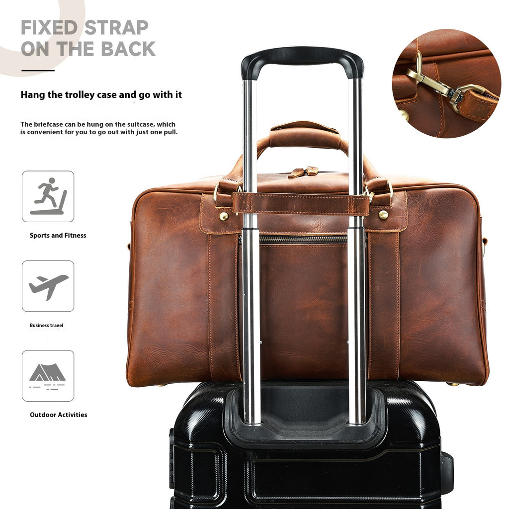 Retro Sac de voyage à courte distance Véritables hommes en cuir