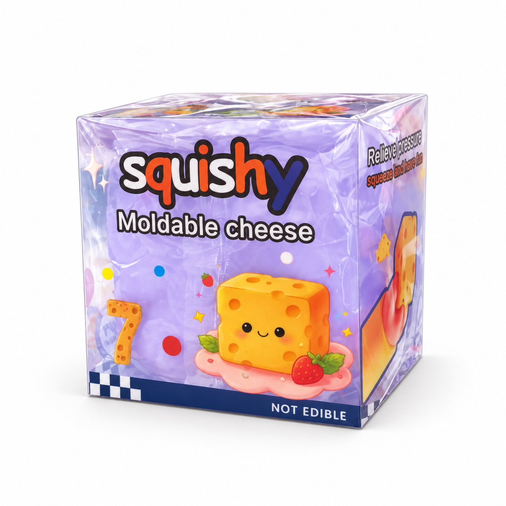 Jouet de fromage pour le stress et l'anxiété Relief Soft Skin-Feel Cheese Squeeze Toy