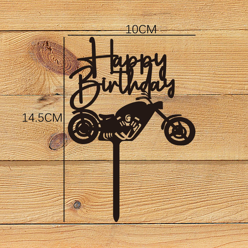 Décoration de fête d'insertion de gâteau anniversaire de voiture de moto