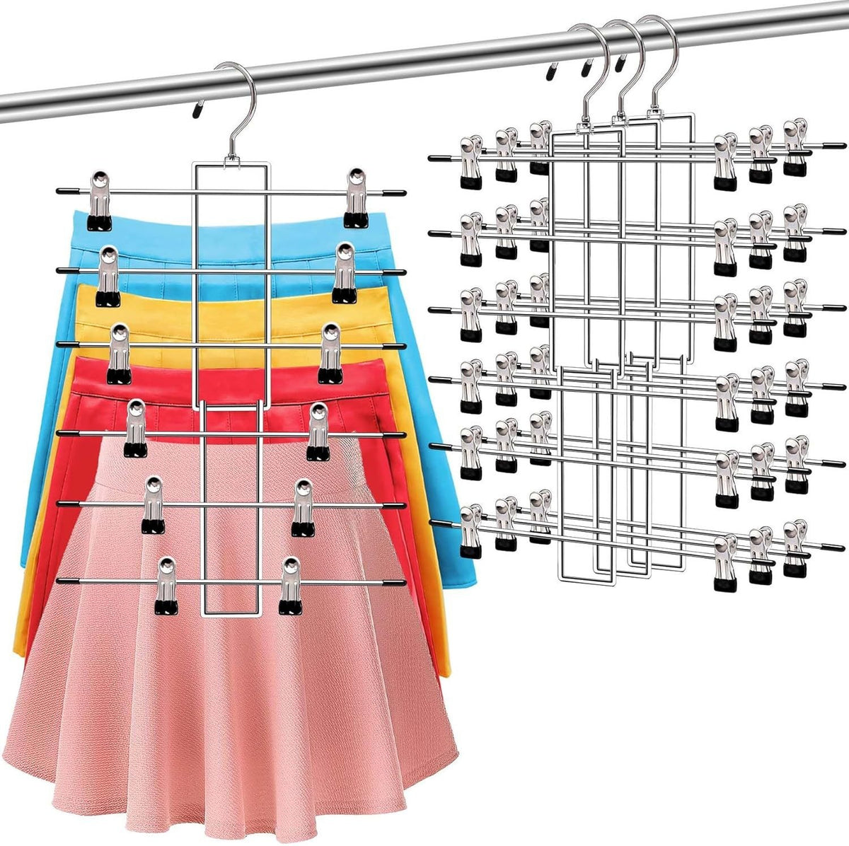 Pantskirt multifonctions Clip entreposage ménager Hanger invisible en acier inoxydable Multi-la