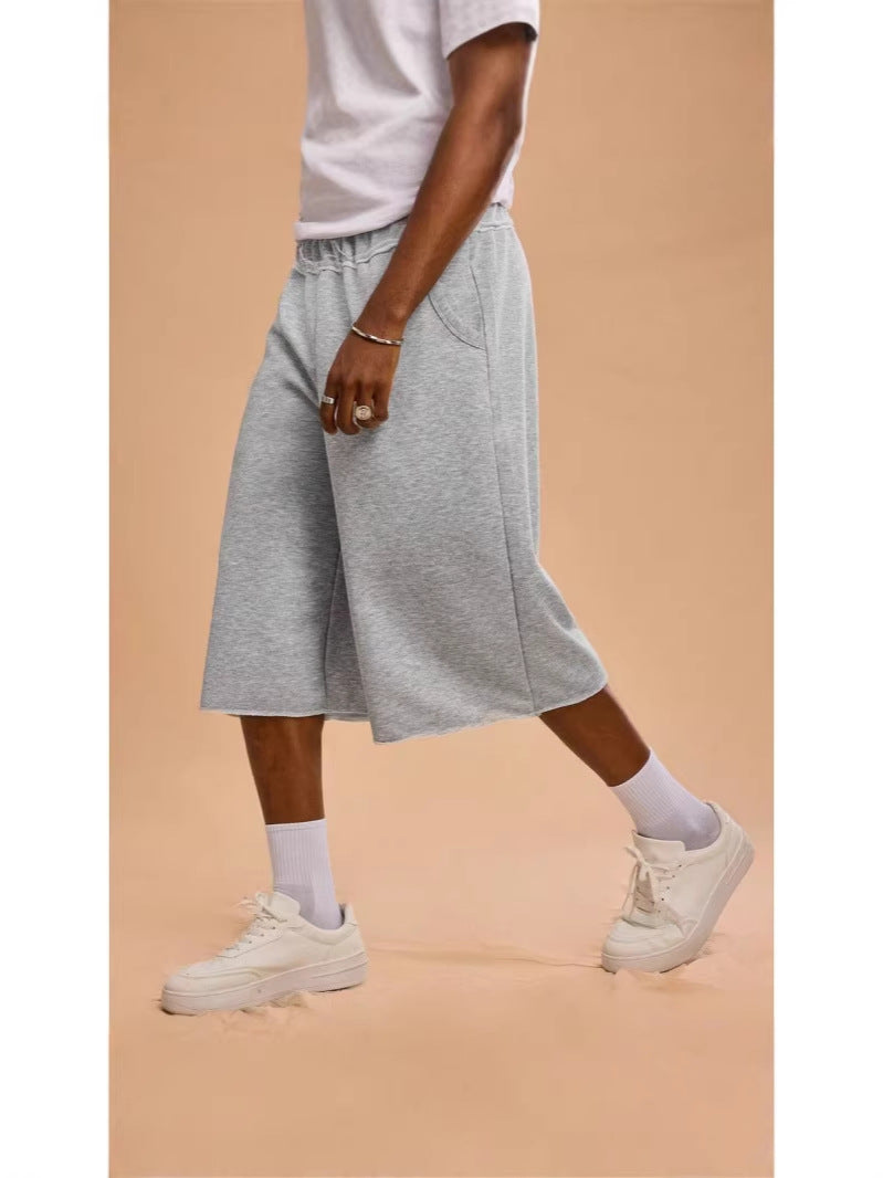 Shorts athlétiques mi-longueur en gris casual