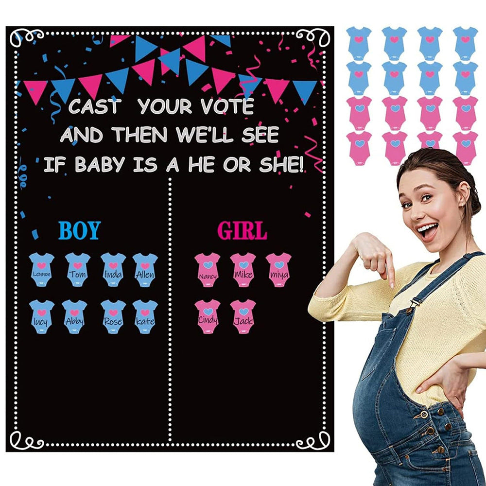 Bébé Sexe Reveal Vote garçon ou fille affiche panneau Sticker